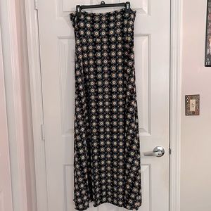 NWT LuLaRoe Black Background Maxi Skirt Size Large